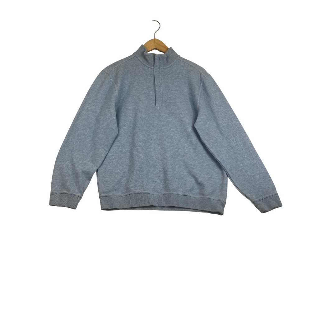 Walter Hagen Mens Small Light Blue Heather 1/4 Zip Golf Pullover Sweater